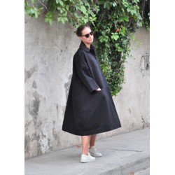 Claudine coat, black denim