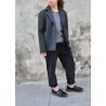 Sailor coat, grey wool drap raw edges