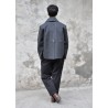 Sailor coat, grey wool drap raw edges