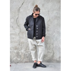 Sailor coat, black denim