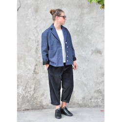 Sailor coat, blue denim