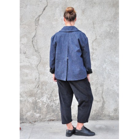 Sailor coat, blue denim