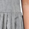 Pleated dress, sleeveless, grey corduroy