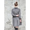 Robe-chemise, velours gris