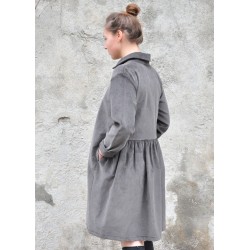 Shirt-dress, grey corduroy