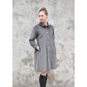 Robe-chemise, velours gris