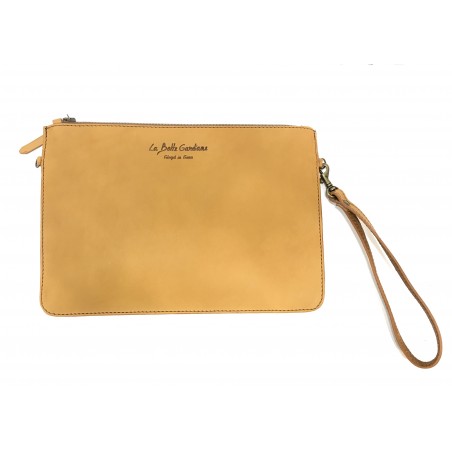 Pochette en cuir naturel