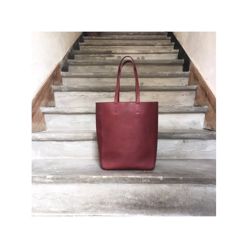 Sac Solène, cuir bordeaux