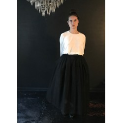 Jupon long en tulle noir