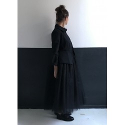 Jupon long en tulle noir