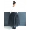 Jupon long en tulle noir