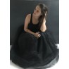 Jupon long en tulle noir