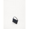 The shoulder strap rectangle bag, blue leather