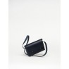 The shoulder strap rectangle bag, blue leather