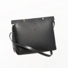 The shoulder strap triangle bag, black leather