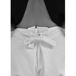 Bow trousers, white denim