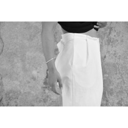 Bow trousers, white denim