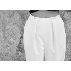 Bow trousers, white denim