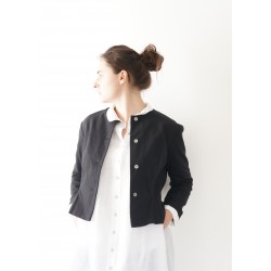 Short jacket, black denim