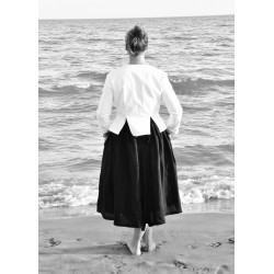 Bow skirt, black linen