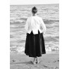 Bow skirt, black linen