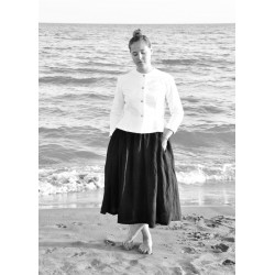 Bow skirt, black linen