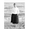 Bow skirt, black linen