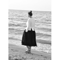 Bow skirt, black linen