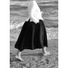 Bow skirt, black linen