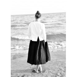 Bow skirt, black linen