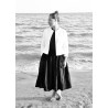 Bow skirt, black linen