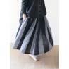 Bow skirt, black stripes linen