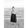 Circular skirt, black linen