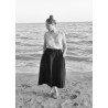 Circular skirt, black linen