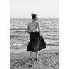 Circular skirt, black linen