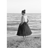 Circular skirt, black linen