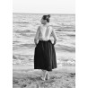 Circular skirt, black linen