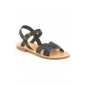 Sandales Pac, cuir noir