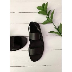 Sandales pour homme Thaizé, cuir noir