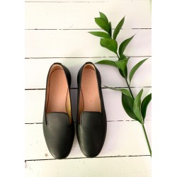 Slip on Opale, black leather