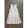 Pleated bow dress, white openwork cotton