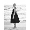 Strap dress, black linen