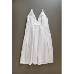 Robe à bretelles, coton ajouré blanc