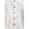 Sleeveless pleated shirt, white linen