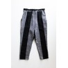 Pockets trousers, black stripes linen