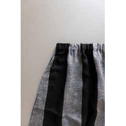 Saroual trousers, black stripes linen