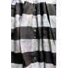 Strap dress, black stripes linen