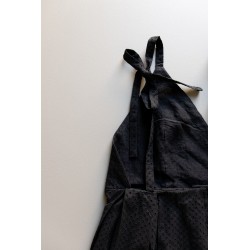 Robe à bretelles, coton ajouré noir