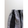 Unisex short, black stripes linen