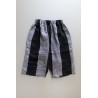 Short mixte, lin rayures noires